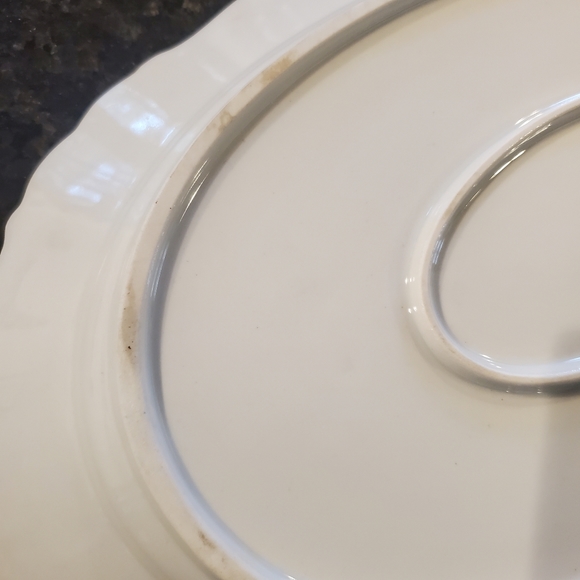 Vintage Edelstein Bavaria Carmen 15" oval china platter pink & grey floral - Picture 8 of 8